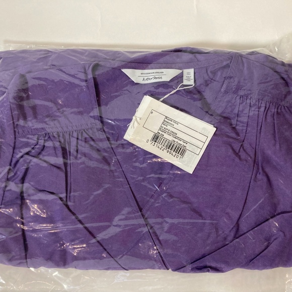 NWT & Other Stories Voluminous Midi Wrap Dress Size 10 - Picture 8 of 11